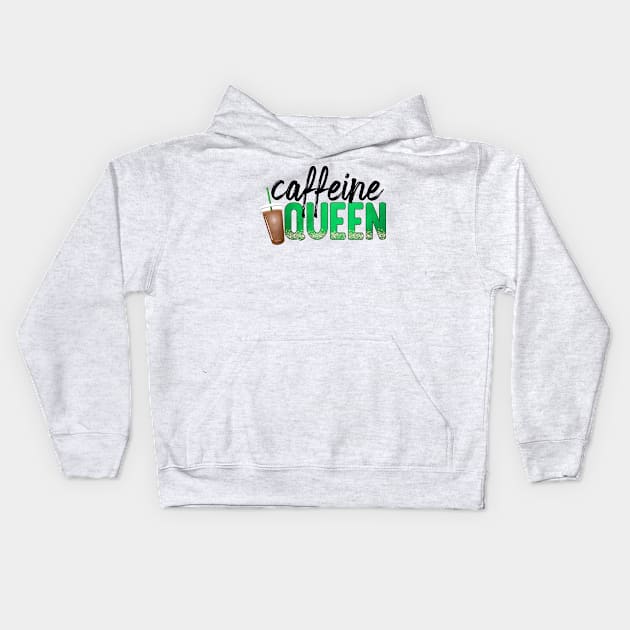 Caffeine Queen Kids Hoodie by wahmsha